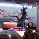A Destiny 2 Lost Sector decorated with Halloween decorations.